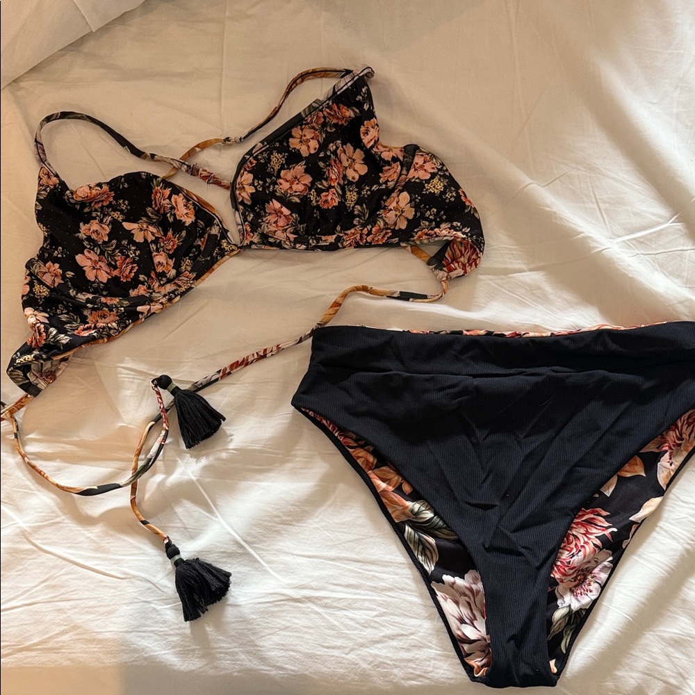Maaji Floral Black and Pink Bikini
